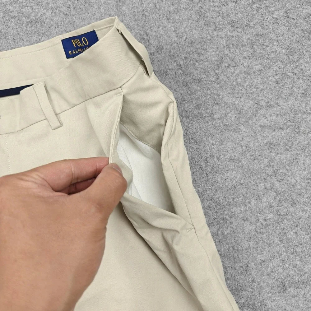 Polo Ralph Lauren Performance Shorts Mens 34 Beige Golf Flat Front Stretch Twill
